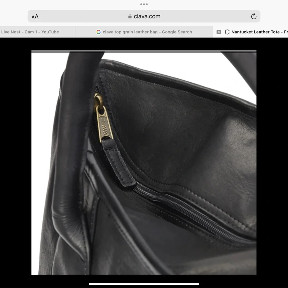 CLAVA NANTUCKET LEATHER TOTE - Picture 7 of 13